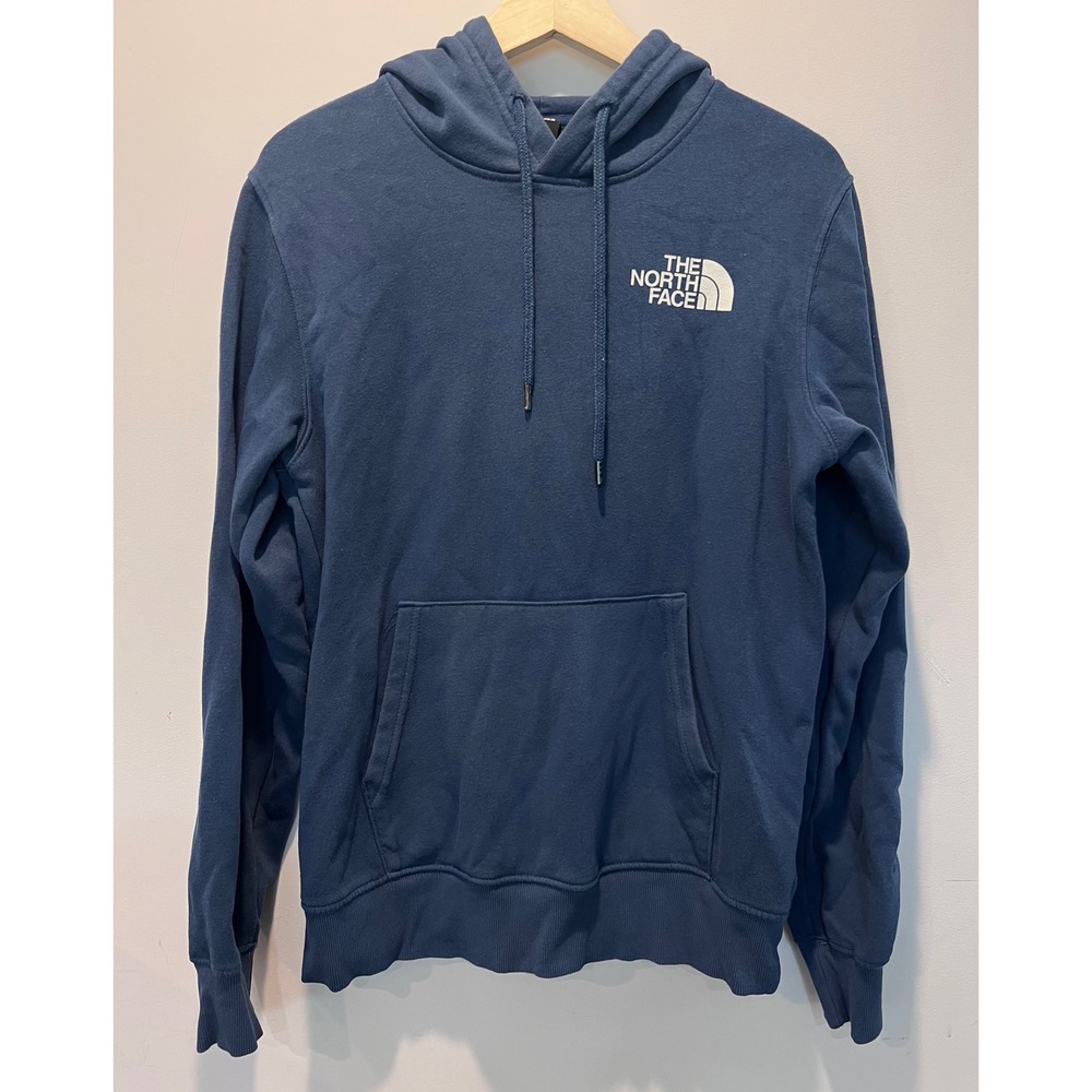 The‎ North Face Mens Hoodie Pullover Sweatshirt Blue Logo Graphic Size S
